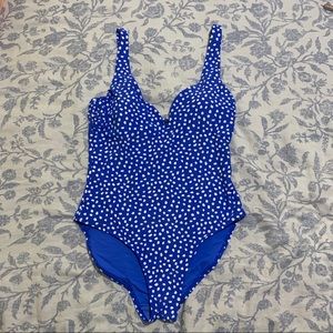 Blue polka dot one piece